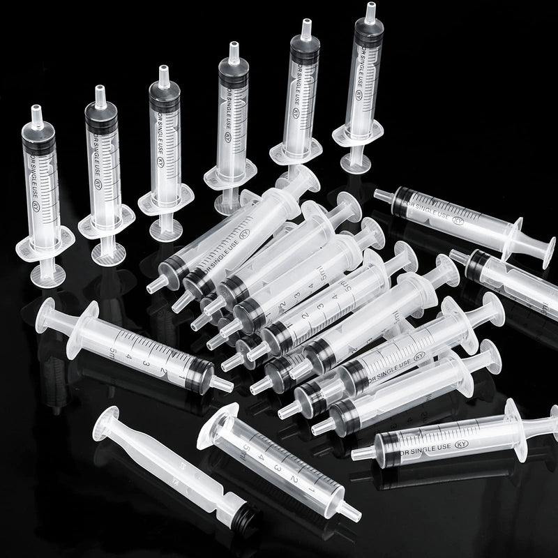 Syringe 5 ml, Pack of 8 Plastic Syringe, Plastic Syringe, Dosing Syringe, Reusable Liquid Syringe for Liquid Measurement and Dispensing, Animal Feeding, Plant Watering