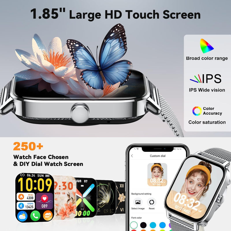 Smart Watch for Men Women Fitness Tracker: Make Answer Call Digital Mens Watches Waterproof Running Pedometer Smartwatch for Android Phone iPhone Samsung Compatible Sleep SpO2 Heart Rate Monitor Step