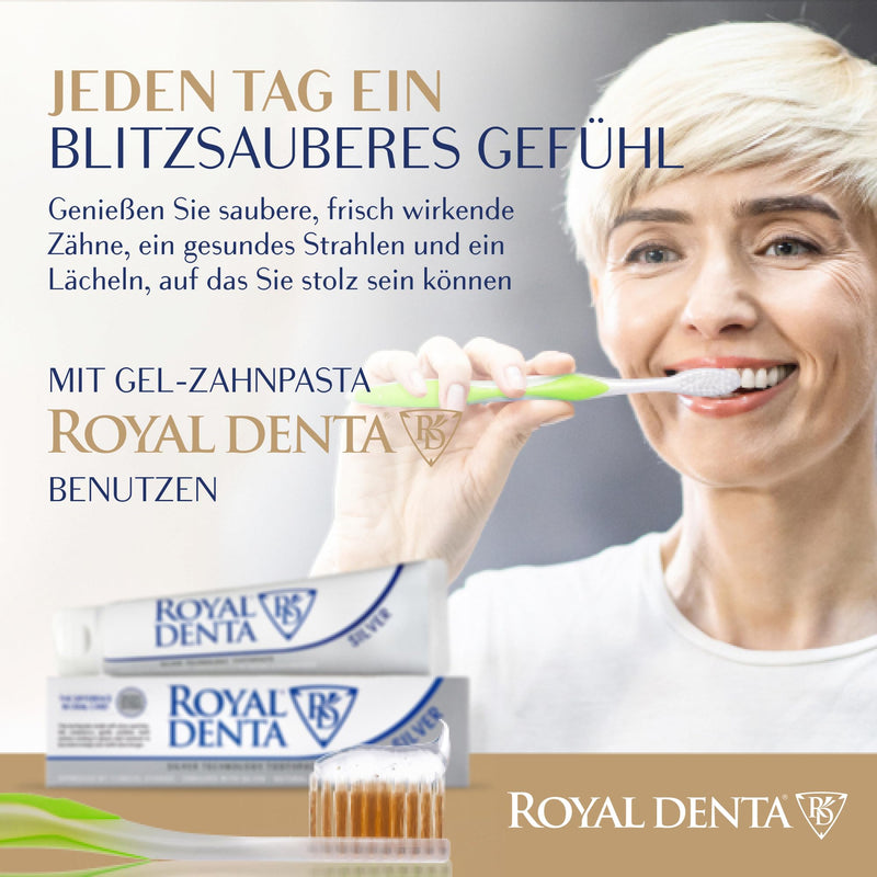 [AUSTRALIA] - Manual Toothbrush Medium for Adults, Floss Toothbrush with Gold, Green Royal Denta 