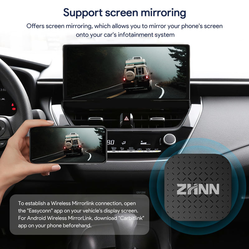 Carplay AI Box, Wireless Carplay Android Auto Smart AI Box Support Mirrorlink/TF Card Multimedia Video Box for OEM Wired Carplay AI Box Lite