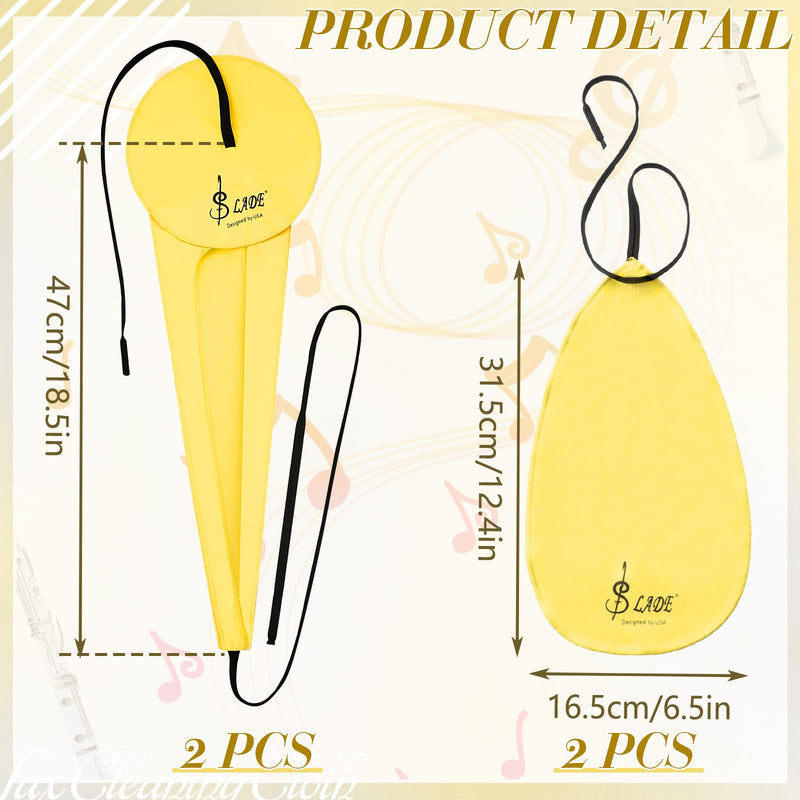 4 Pcs Saxophone Cleaning Kit Alto Sax Cleaning Cloth Clarinet Cloth Swab Instrument Cleaner for Inside Tube Suitable Clarinet Piccolo Flute Sax Saxophone