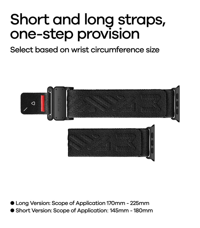 Aulumu C03 Snap Functional Titanium Buckle for Apple Watch Ultra (3/2/1) Nylon Band | Luxury Embossed Texture Knit | Quick-release Design | iWatch Bands for 49/46/45/44MM Black Titanium