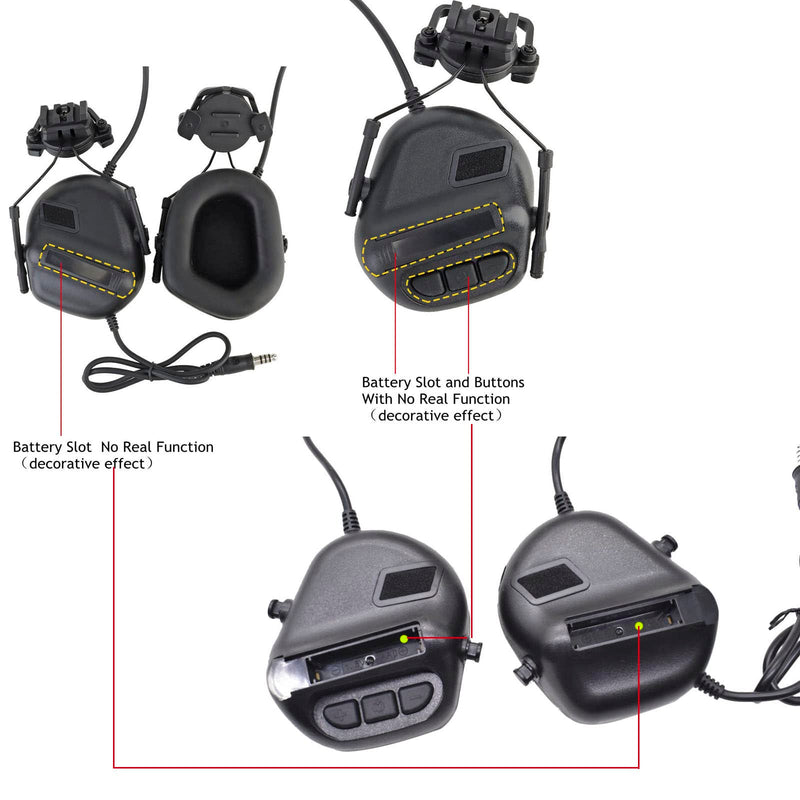 Tactical Headset No Noise Reduction for Z.Tactical Series PTT Black