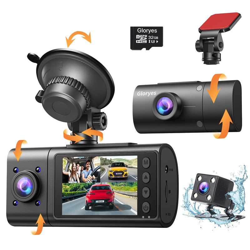 [AUSTRALIA] - 2025 Dash Cam, 3 Channel Dash Cam Front and Rear Inside, Interior Car Camera, 2.5K/1440P Single Fr,Fr+Interior, Front+Rear Dash Camera for Cars Taxi with Night Vision, Parking Monitor 1S Recording 