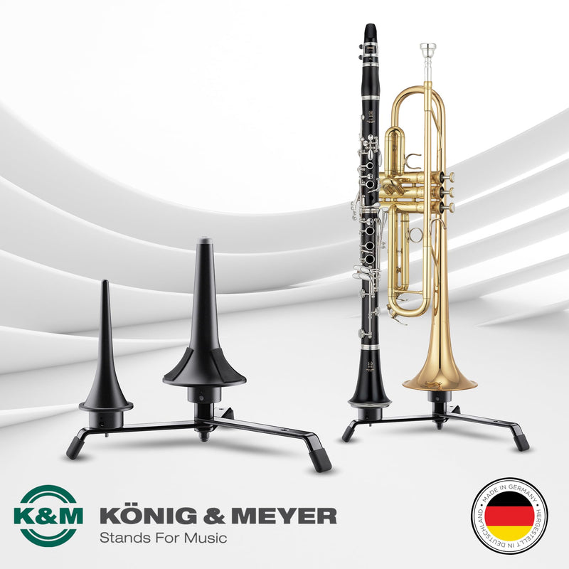 K&M Konig & Meyer Peg Base | Black Peg Base for Woodwind Musical Instruments | Versatile Clarinet Stand that Accommodates up to Four Pegs | Wobble Free Foldable Flute Stand Made of Steel | 0.6kg