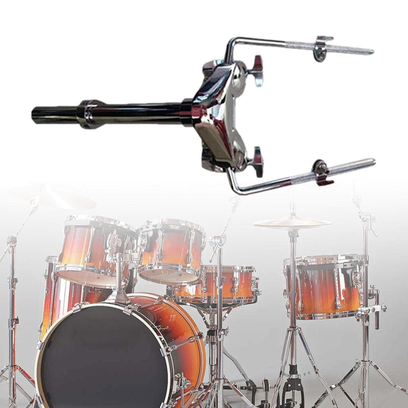 Metal Tom Drum Holder Mount Stable Sturdy for Tom Drum Instrument DIY Replaces Parts, Double Tom Holder
