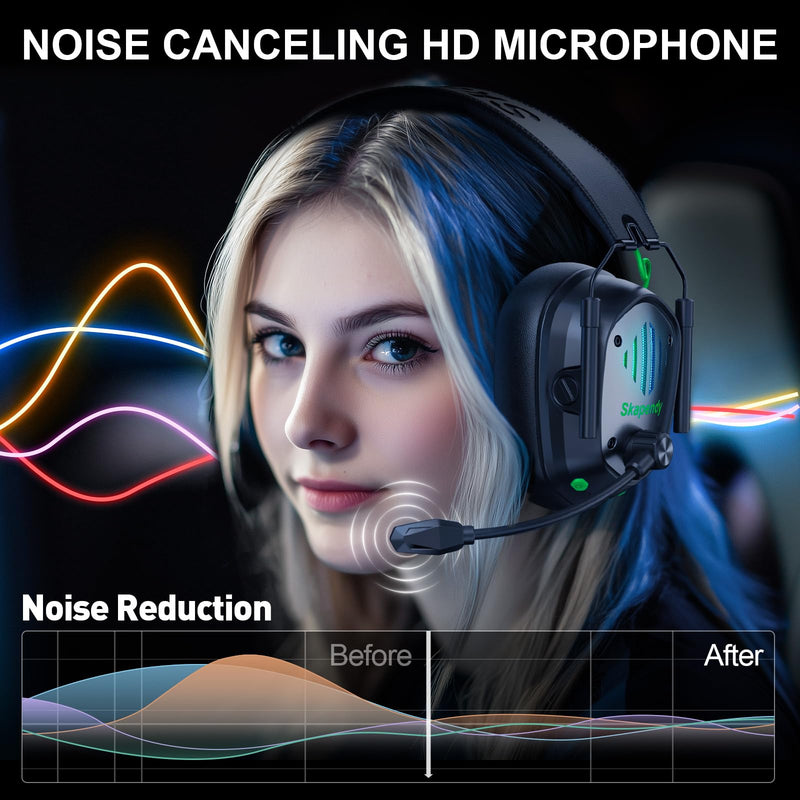 [AUSTRALIA] - Wireless Gaming Headset for PS5, PS4, PC, Switch – 2.4GHz & Bluetooth Headphones with Mic, 20ms Low Latency, 3D Stereo Sound, ENC Noise Canceling, RGB Lighting, 50H Battery Life Graphite Black 