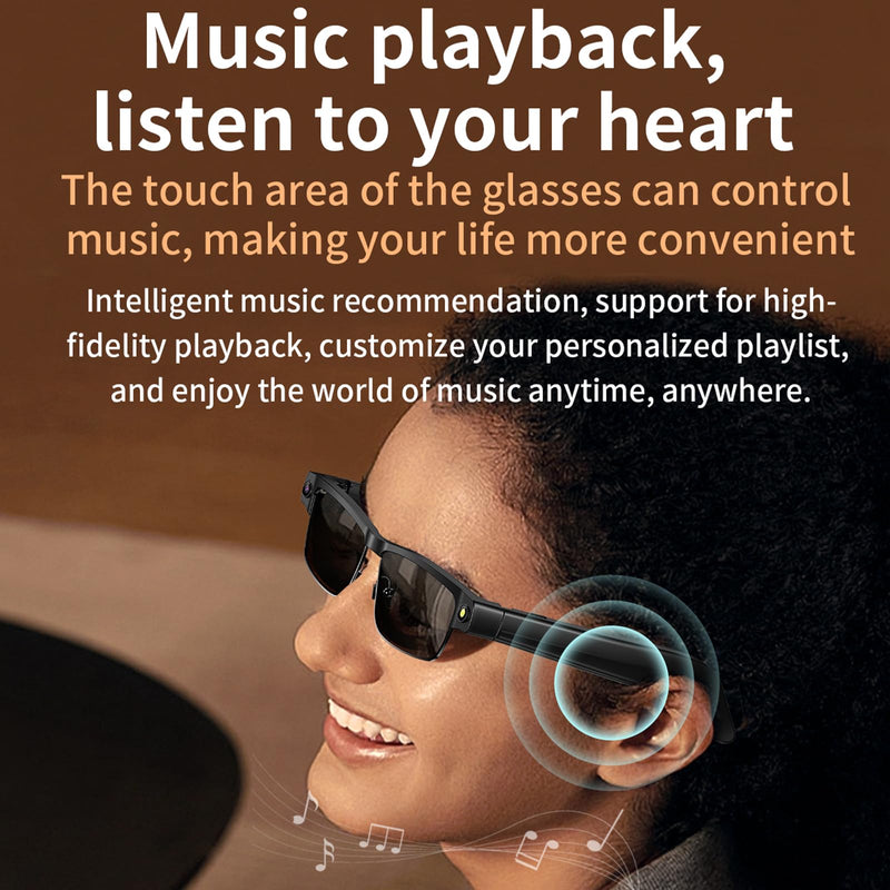 Smart AI Glasses with Camera, 800W Cameras & Photo Capture, Real-Time Translation, Recording Glasses with AI Assistant, Open-Ear Audio, Object Recognition, Bluetooth, for Travel (B3#) B3#