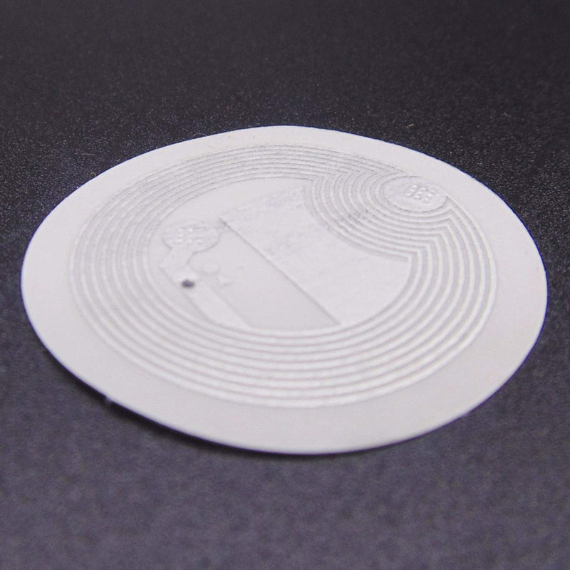 (30pcs/pack) hecere 25mm White NFC Self Adhesive Protocol iso14443a NFC 215 Universal Label RFID Label and All NFC Phones