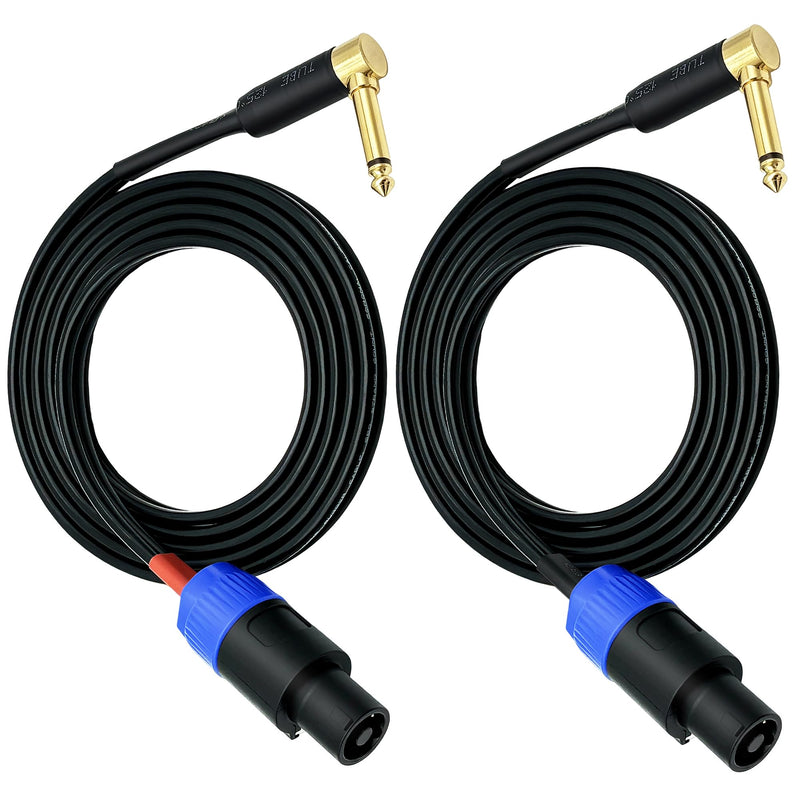 [AUSTRALIA] - CESS-133-6f Right-Angle 6.35mm 1/4 Inch TS Plug to Speakon Plug Speaker Cable, 2 Channel, Durable Heat-Shrink Protected Metal Housing (6 Feet) 6 Feet 