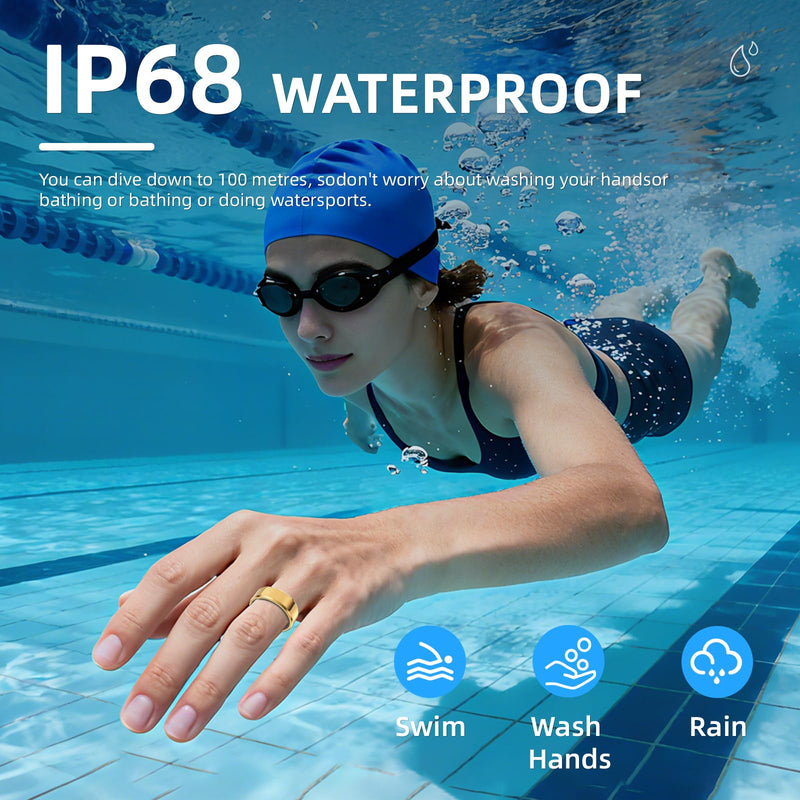 Smart Ring for Women & Men Silver, #10, Waterproof Health Tracker with Heart Rate, Sleep Monitoring, Long Lasting Battery, Fitness Smart Rings for iOS & Android, No Subscription Fee