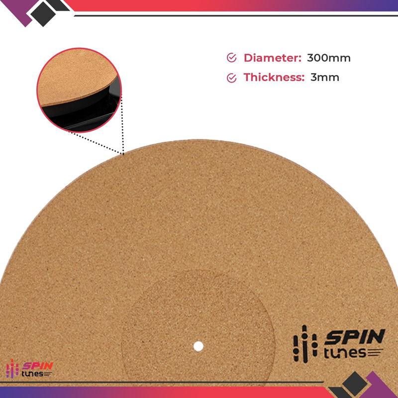Turntable Mat, Cork Turntable Mat to Enhance Your Audio, Anti-Static 12 Inches Vinyl Cork Mat with 3mm Thickness, vinyl record Accessories