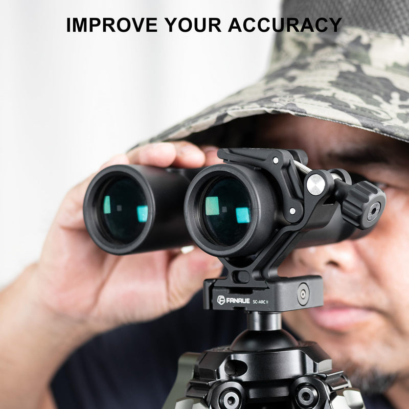 FANAUE S3 Binocular Tripod Mount Adapter with 1/4" & 3/8" Screw and ARCA Quick Release Binocular Tripod Mount, Compatible with Vortex Zeiss Nikon Swarovski Leica Leupold Bushnell Binoculars.