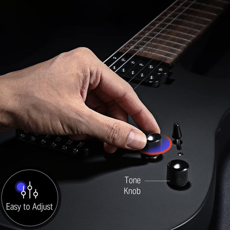 Gutahare-3Pcs Guitar Knobs Black Nickel Metal Volume Tone Dome Speed Control Knobs with Allen Keys Screws Set for Fender Strat Telecaster Gibson Les Paul Guitar Bass Accessories (Shine Black)…