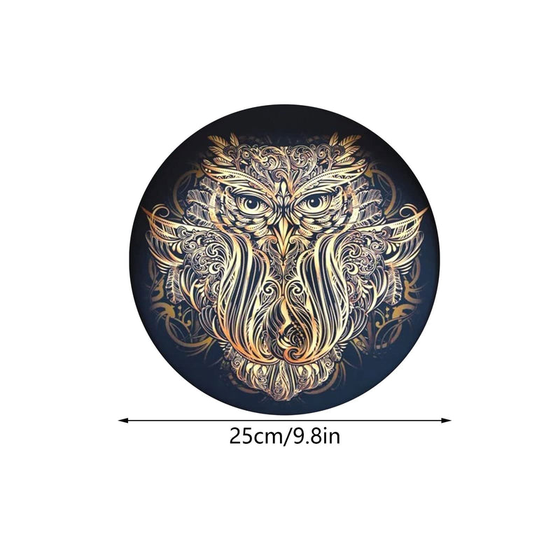 Owl Shaman Drum, 10 Inch Owl Pattern Handmade Shaman Drum With Drum Stick, Instrumental Shaman Alchemy Moon Drum, Sound Healer Shaman Drum For Spiritual Music, Reflection Meditation (#1)