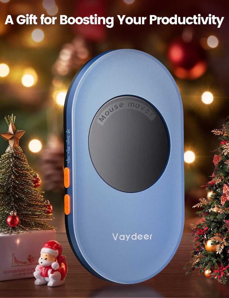 Vaydeer Ultra Slim Mouse Mover with Adjustable Interval Timer, Undetectable & Noiseless Jiggler Simulates Realistic Movement, Driver-Free Shaker for Keeping the PC Active and Secure. Ultra-Slim Version