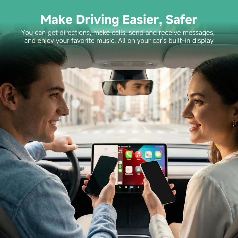 M1 2in1 Wireless CarPlay Android Auto Adapter Mini Car Play Dongle | Low‑Latency Mini Wireless Alloy & Glass Design, Turns Factory Wired CarPlay & Android Auto Into Wireless for iPhone & Android USB Type A
