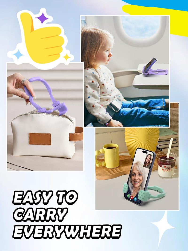 Cell Phone Stand Thumbs Up Lazy Phone Stand - 2 Pack Phone Holder 2024 College Graduation Gifts for Her Him Cellphone iPhone Stand for Desk Birthday Gifts for Teens Girls Boys Adults Women Men Wife Purple & Green