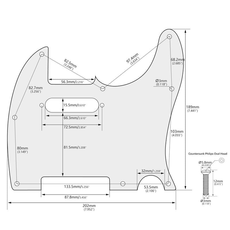 [AUSTRALIA] - Banworks 4 Ply Tele Pickguard 8-Hole Electric Guitar Pickguard Scratch Plate for USA/Mexican Fender Modern Style Standard Tele Telecaster JT/HB-03 Dark Brown Tortoiseshell 