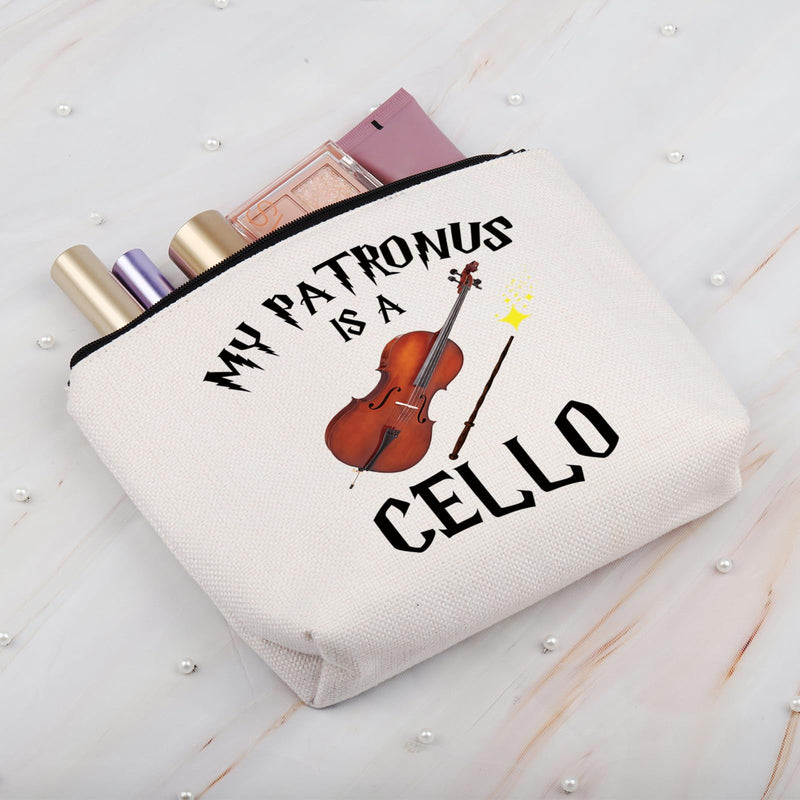 BDPWSS Funny Cello Gift Cello Player Gift Cellist Musician Gift Orchestra Cello Lover Gift My Patronus Is A Cello Makeup Bag (Patronus is cello bag), CB1-10015 Patronus is cello bag