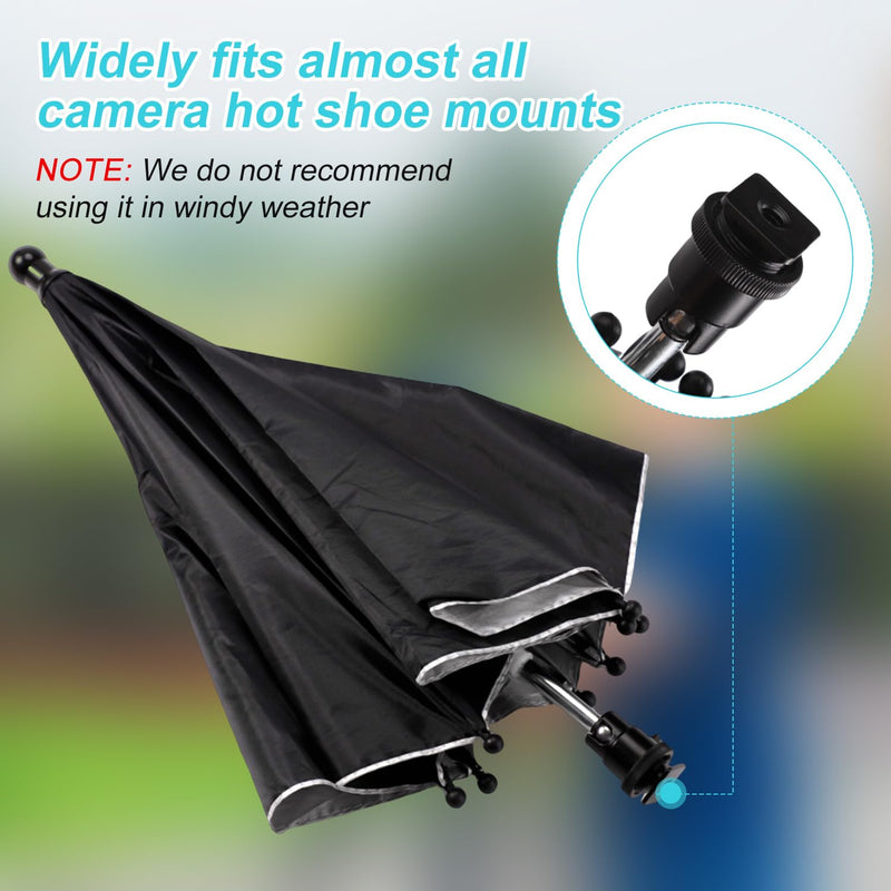 [AUSTRALIA] - Camera Hot Shoe Umbrella, Waterproof Camera Umbrella DSLR Camera Sunshade Rain Cover Protector for Canon Rebel T8i, T7, T7i, T6i, T6, SL3, SL2, EOS 90D, 80D, 2000D, 5DM4, Nikon Z9 
