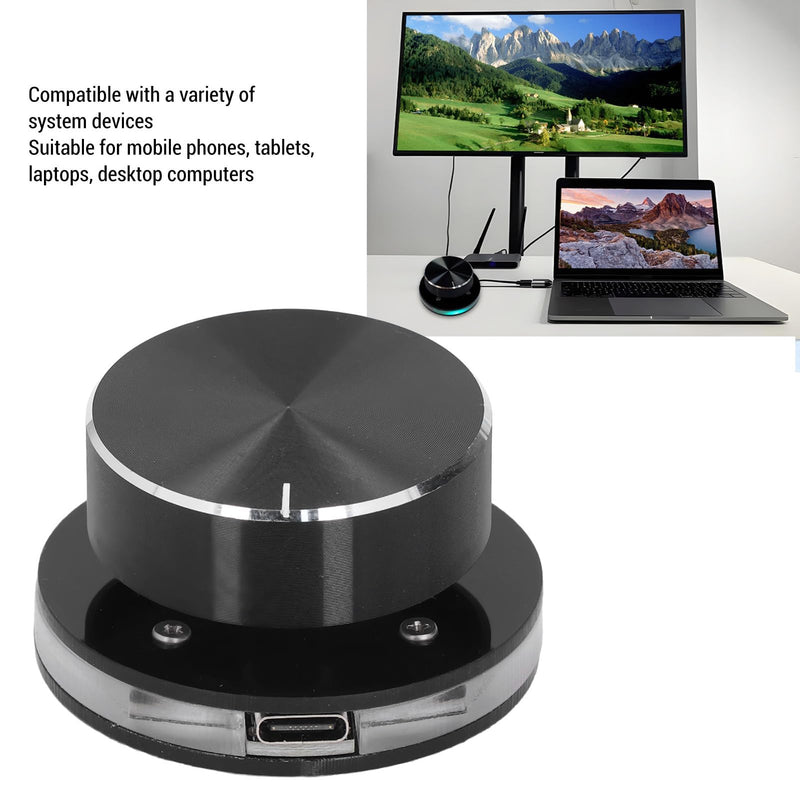 Dpofirs USB Volume Control, Multimedia Sound Controller Knob, with RGB Light, PC Volume Control Knob, with One Key Mute Function, Type C External Media Adjustment Controller