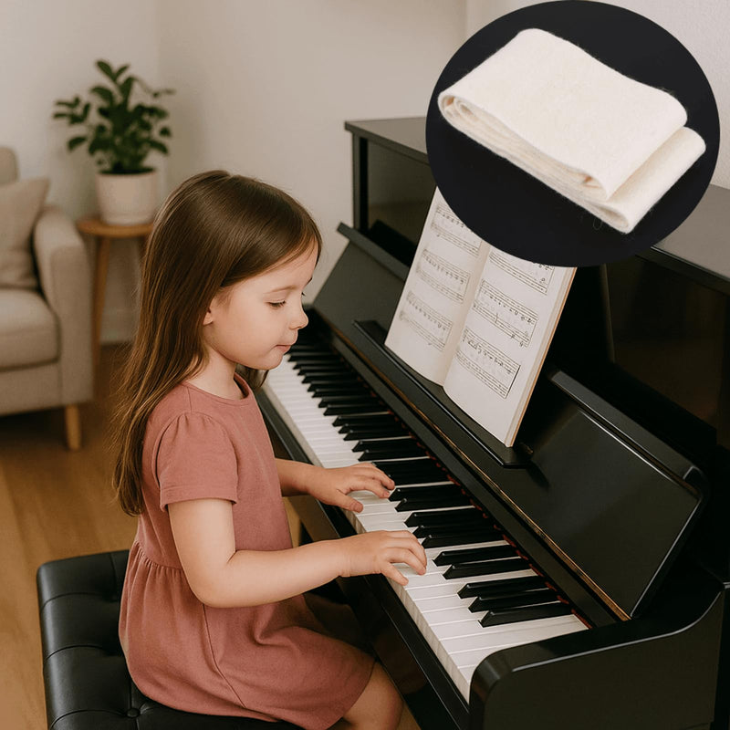 [AUSTRALIA] - Dilwe Piano Pedal Felt Beige Wool Musical Instruments Repair Parts Wear- Accessory, Piano Muffler Felt Piano Mute Rail Felt Strip Piano Weak Sound Felt for Piano Accessory 