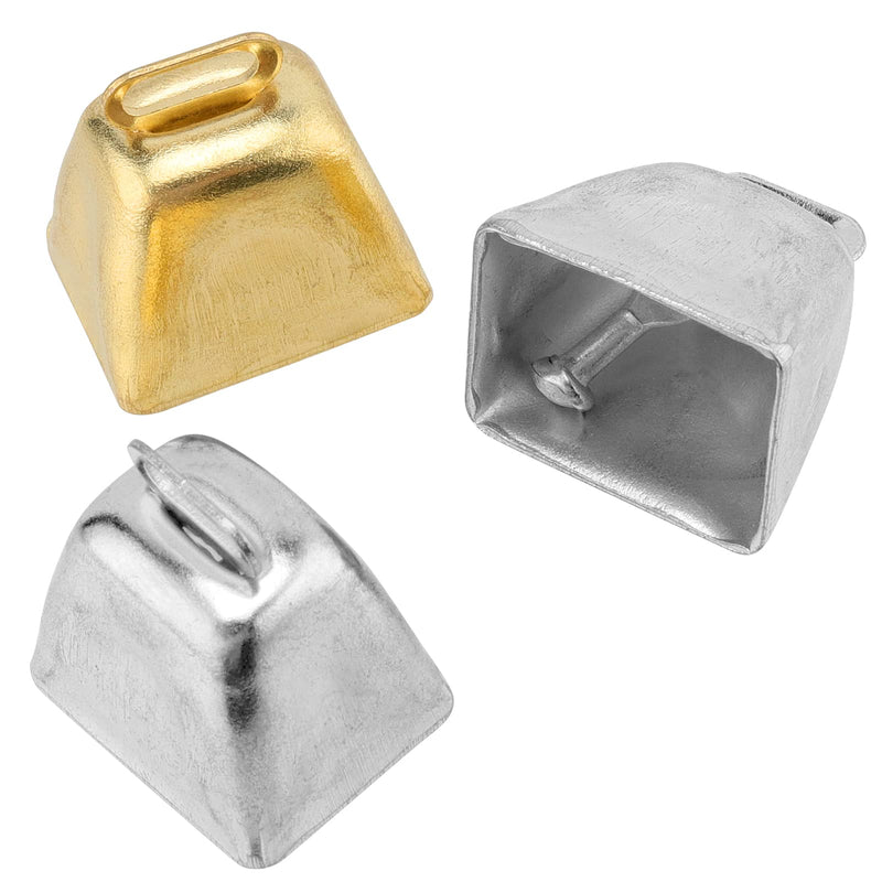 [AUSTRALIA] - KEILEOHO 72 PCS Mini Cow Bells, Metal Cowbell for Crafts, Wind Chimes, Wedding, Parties Decorations, Gold and Silver, 1 Inch 