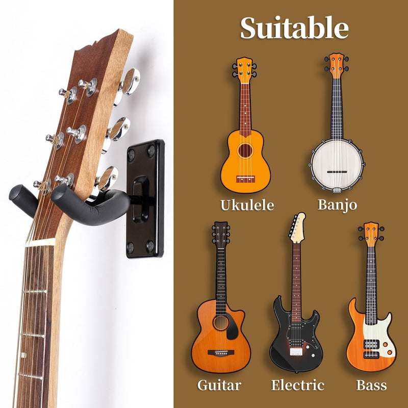 [AUSTRALIA] - WOGOD Guitar Wall Mount Hangers 5 Pack Hanging Guitar Mount for Acoustic Electric Guitar Hanger Wall Mount Stylish Guitar Wall Mount 