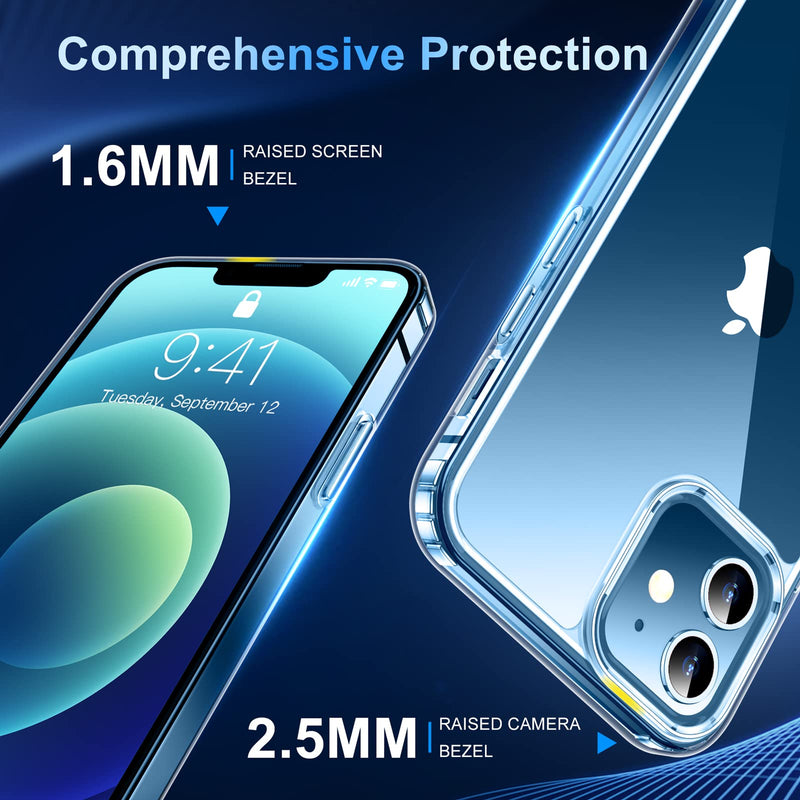 Temdan for iPhone 12 Case & iPhone 12 Pro Case, [Not Yellowing] [Ultra Slim] Lightweight Thin Shockproof Phone Case for iPhone 12 Case & iPhone 12 Pro Case-Clear Crystal Clear iPhone 12/12 Pro