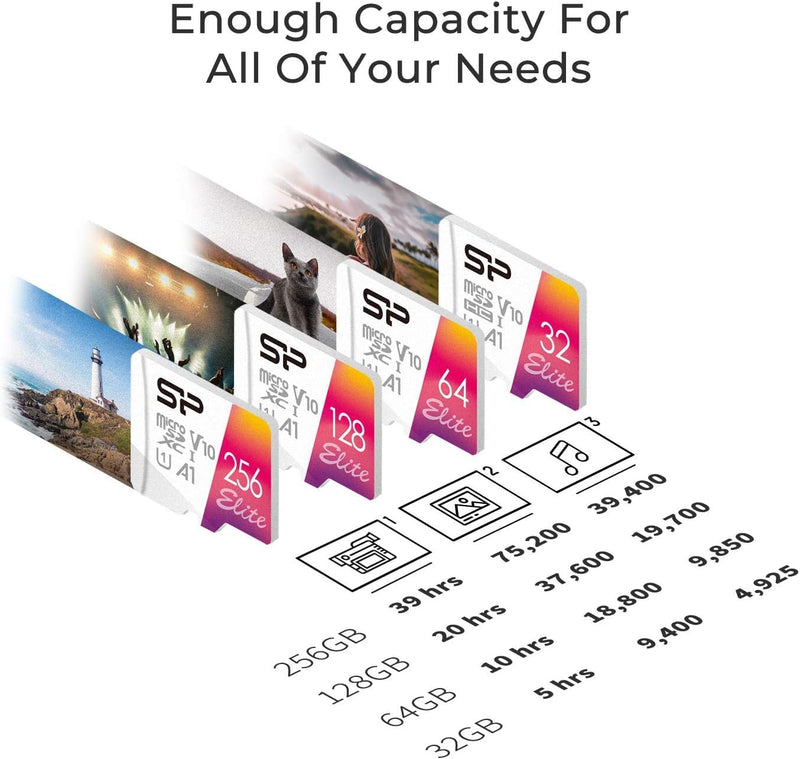 Silicon Power 3-Pack 128GB Elite UHS-I microSDXC Memory Card with SD Adapter 3x 128GB