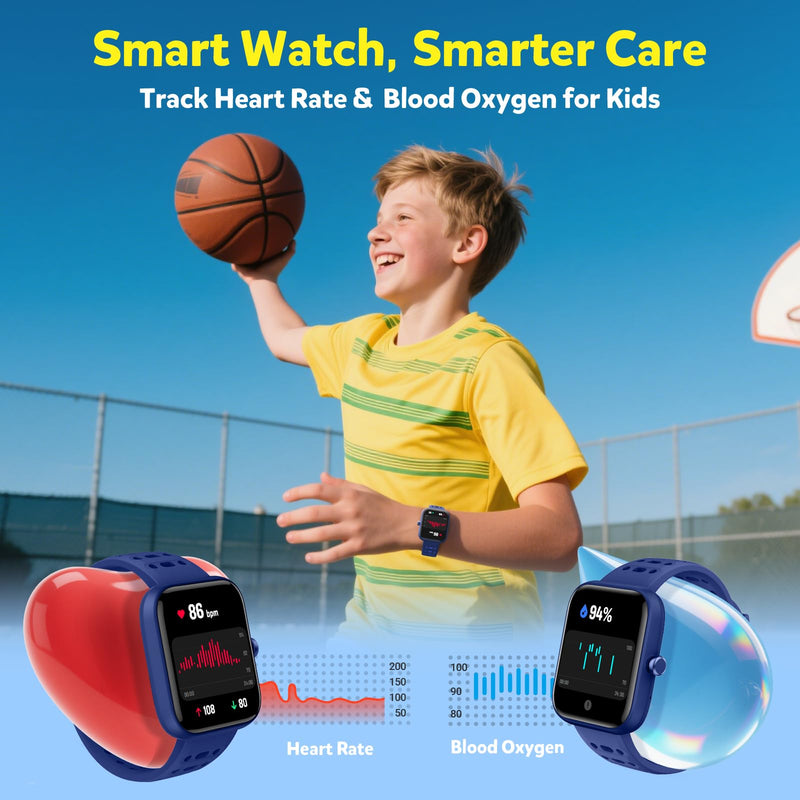 Gydom Smart Watch for Kids, Without/with APP Mode, 1.83" Touchscreen Fitness Tracker Watch, Heart Rate/Sleep Monitor, IP68 Waterproof Pedometer, Puzzle Games for Girls Boys Teens 5-16, 81 Sport Mode