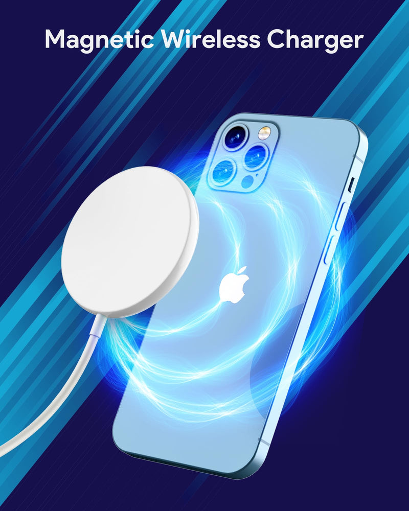 Magnetic Wireless Charger for iPhone 15 14 Wireless Charger with 20W PD USB C Charger, 2 Pack SMOONFACE Compatible with Magsafe Charger for iPhone 15/15Pro/15promax/ 14/14pro/14plus/14promax/AirPods3 A-White