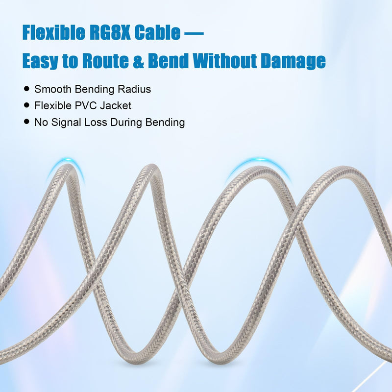 [AUSTRALIA] - CB Coax Cable 10FT, RG8X FME Female to UHF PL-259 Male with FME Male to PL-259 Adapter, Low Loss RF Coaxial Cable for Antenna, CB Radio, Ham Radio, Marine, Mobile, and GPS Systems 