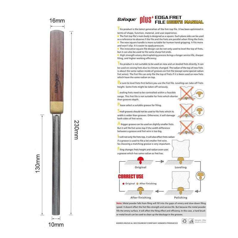 [AUSTRALIA] - Upgrated Baroque Guitar Fret Crowning&Edge Dressing File 3 Slots Size & 1 full Grit Side Improved 4th Generation Repair Luthier Tools for Guitars,Ukulele,Bass,Banjo,Mandolin etc (4th Generation File) 4th Generation File 