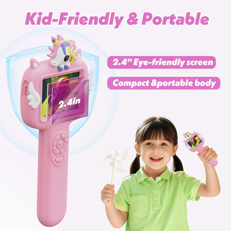 [AUSTRALIA] - Microscope for Kids Gifts Toys Science, Mini Handheld Digital Pocket Microscope Requiring Direct Surface Contact, Educational STEM Toy for Boys Girls Ages 8–12, Christmas Birthday Gift Idea Pink 