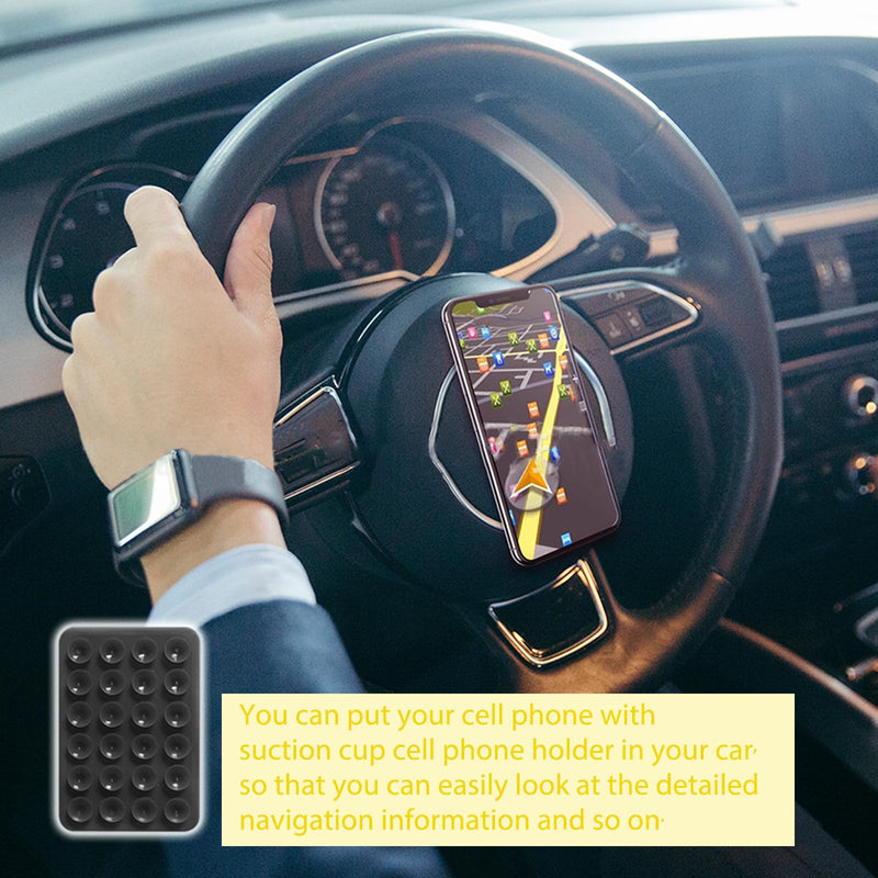 Suction Phone Case Mount, Adhesive Phone Accessories for iPhone and Android, Freely Fixed to Mirrors and Flat Surfaces Hands-Free Phone Holder, Tiktok Video and Selfies (Black) Black1
