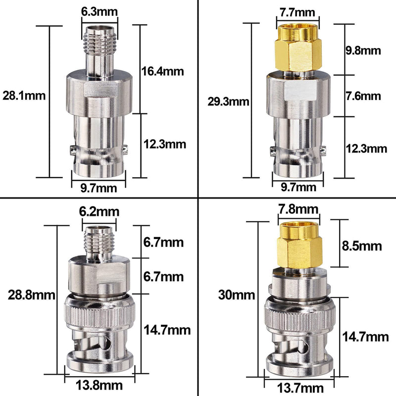 onelinkmore SDR Adapter Optimized VSWR BNC to SMA Coax Adapter SMA to BNC Male Female Antenna Adapter Kits 4 Type for Baofeng UV-5R Ham Radio, HT Antenna, Scanner, SDR Dongle,Base Stations Aerial… Upgraded 4 PCS