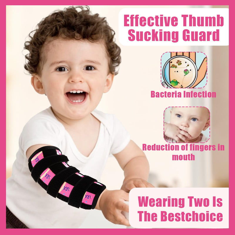 2 Pcs Thumb Sucking Deterrent, Pink Lamb Elbow Thumb Guard for Thumb Sucking, Nail Biting Treatment for Kids Prevention Anti Nose Picking for Boys Girls Finger Sucking Preven