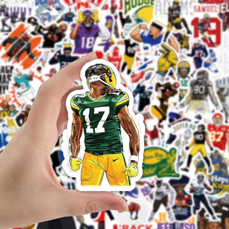 American Football Stickers for Rugby Team Fans(100pcs) Vinyl Waterproof Stickers for Water Bottles Teens Boys Luggage Motorcycle Snowboard Blue