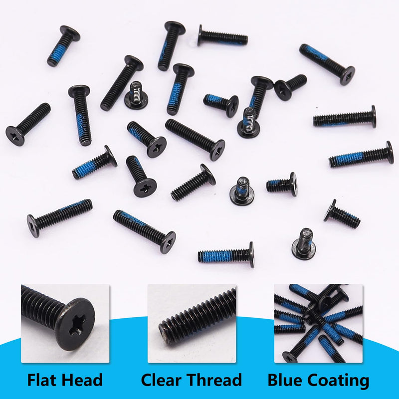 500PCS Laptop Screws Notebook Computer Screws Kit 20 Sizes Blue Nylok Screws M2 M2.5 M3 Laptop Replacement Computer Screws for Motherboard SSD PC Fan Hard Drive Black-500Pcs