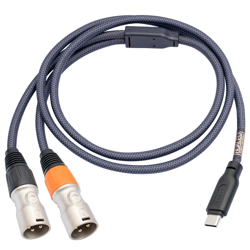 10FT USB C to Dual XLR Male Audio Cable - Hi-Fi 32Bit/384Khz USB C to XLR Audio Cable for Phone to Power Amplifier Connection High-end 10Feet