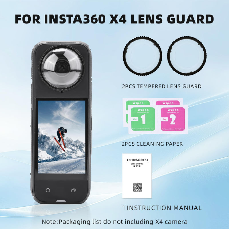 [AUSTRALIA] - X4 Premium Lens Guard for Insta360 X4, High Transparency Tempered Glass Lens Protector for Insta 360 X4 Camera Anti-scratch Accessories 