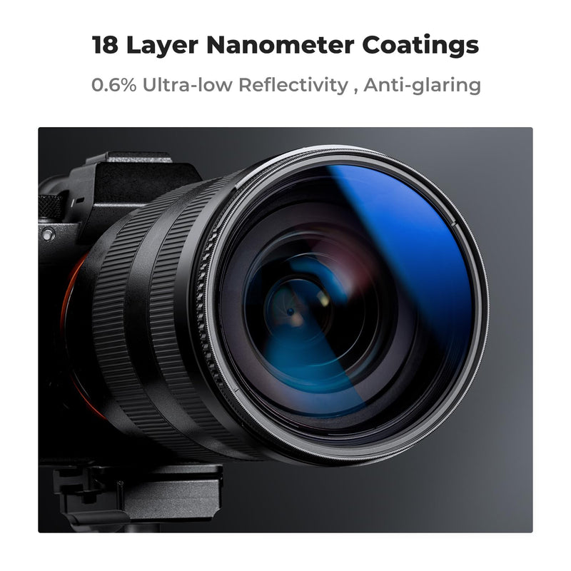 [AUSTRALIA] - K&F Concept 58mm Circular Polarizer Filter with Lens Cap Cleaning Cloth Optical Glass Ultra Slim 18 Multi-Layer Coatings Polarizing Filter for Camera Lens (K-Series) 