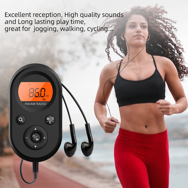 Personal Pocket Radio AM/FM Portable, Rechargeable Transistor Radio with Best Reception, Long Battery Life, Stereo Headphones, Sleep Timer, Backlit… MI01 AM/FM radio