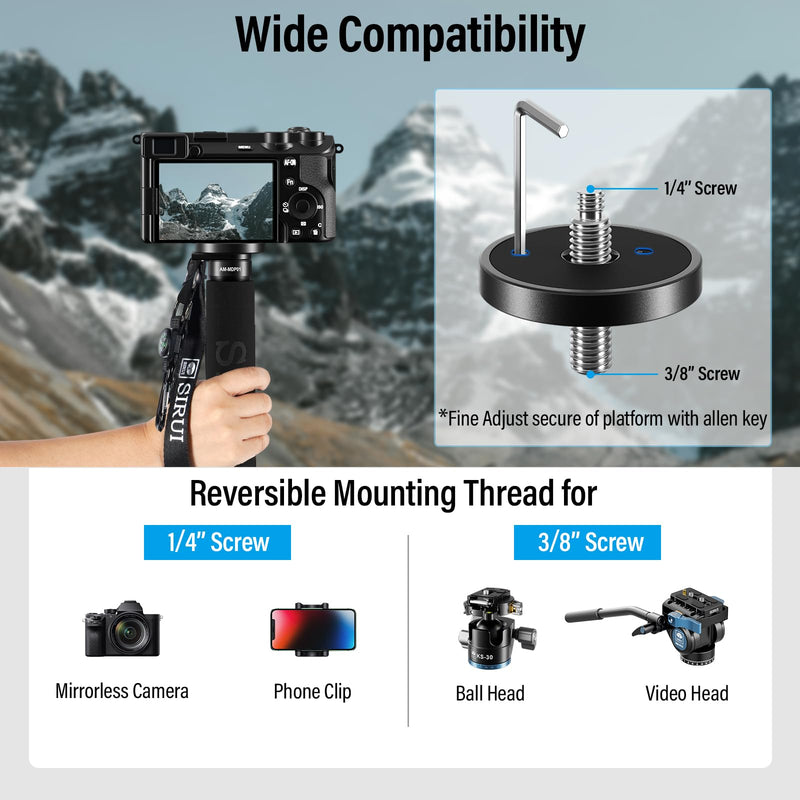 SIRUI Camera Monopod AM-MDP01, 65 inch Carbon Fiber Monopod Compact Lightweight for Travel, Max Load 22lbs/10kg