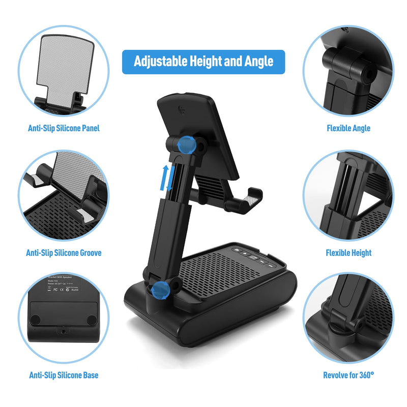 Birthday Gifts for Men, Cell Phone Stand with Wireless Bluetooth Speaker and Anti-Slip Base HD Surround Sound with iPhone/ipad/Samsung Galaxy, Valentines Day Gifts for Him, Cool Gadgets for Men