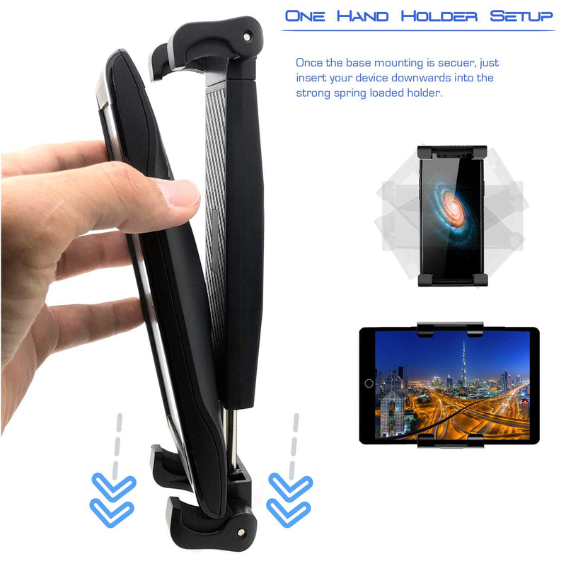 LongNeck Drinks Car Semi Truck Cup Holder Mount for Tablets & Phones - iPad Pro 12.9 10.5 9.7 Air Mini, Galaxy Tab, iPhone 14 15 16 17 Air Pro MAX Galaxy S25 S24 Fold Oneplus Pixel