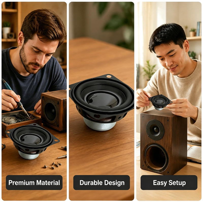 Gikfun 2" 4Ohm 10W Full Range Audio Speaker Stereo Woofer Loudspeaker for Arduino Replacement DIY (Pack of 2pcs) EK2182