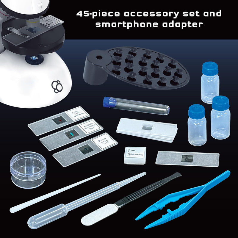 [AUSTRALIA] - The Thames & Kosmos Microscope Essential STEM Tool with Smartphone Adapter to Capture & View Microscopic Images, Entry-Level Student Science Device, 60x to 600x Magnification & 45 Accessories 